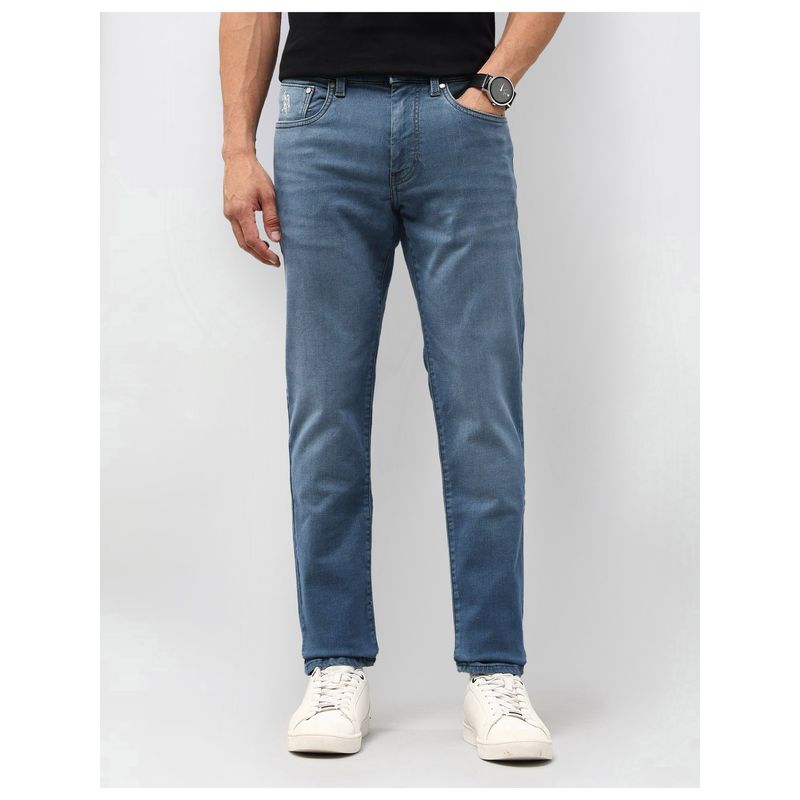 U.S. Polo Assn. Denim Co. Men Brandon Slim Tapered Fit Blue Jeans (30)