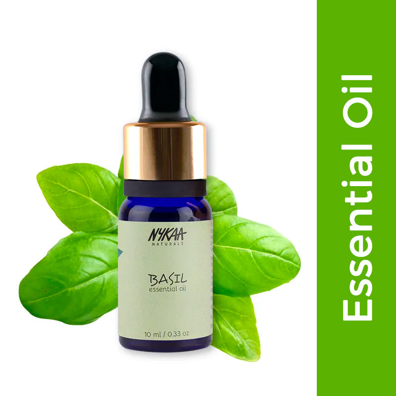 Nykaa Naturals Basil Essential Oil for Toned Skin & Strong Hair - 100% Natural