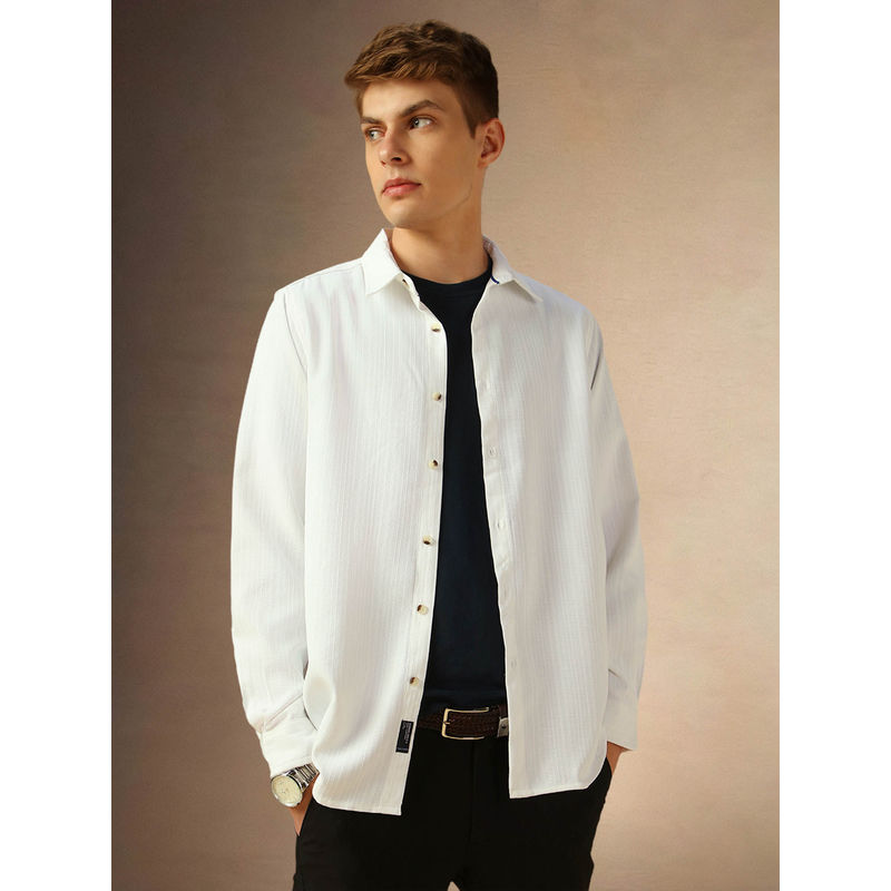 Dennis Lingo Cotton Solid Long Sleeves Relaxed Fit Men Shirt (40)