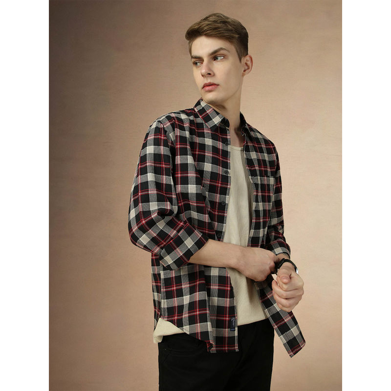 Dennis Lingo Full Sleeve Spread Collar Checks Relaxed Fit Men Shirt (40)