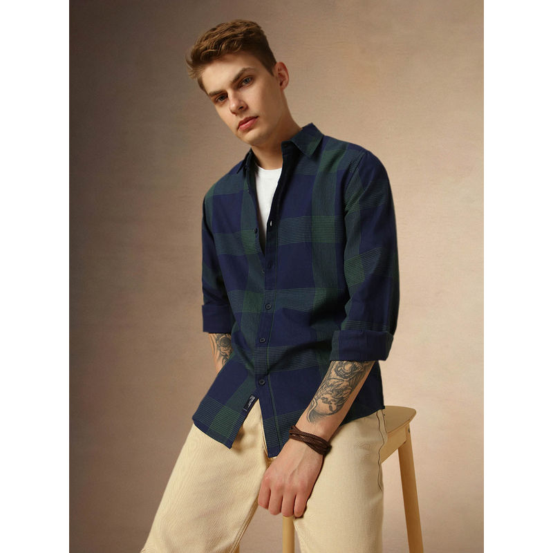 Dennis Lingo Full Sleeve Spread Collar Checks Regular Fit Men Shirt (40)