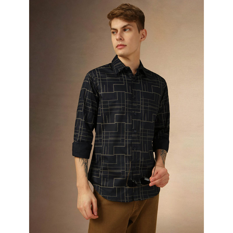 Dennis Lingo Full Sleeve Spread Collar Aop Regular Fit Men Shirt (40)