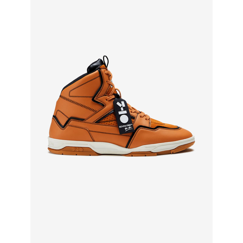 7-10 714 Orange Black High-Top Sneakers (EURO 46)