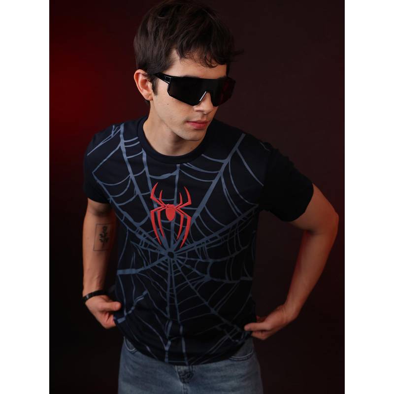 Free Authority Black Marvel Spider-Man Brand New Day Printed Men's Regular Fit T-Shirt (L)