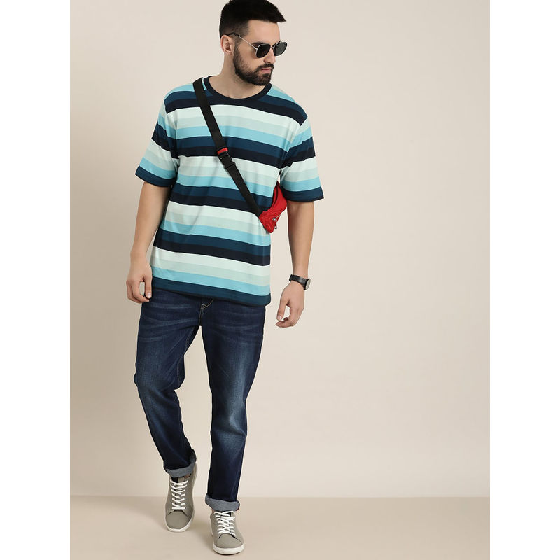 Difference of Opinion Multicoloured Striped Oversized T-Shirt (2XL)