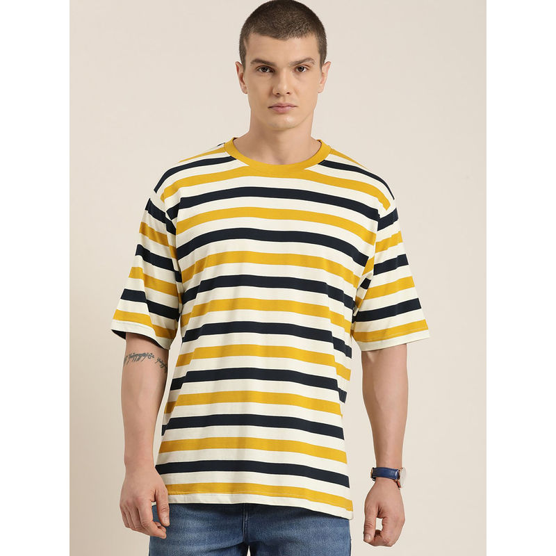 Difference of Opinion Multicoloured Striped Oversized T-Shirt (S)