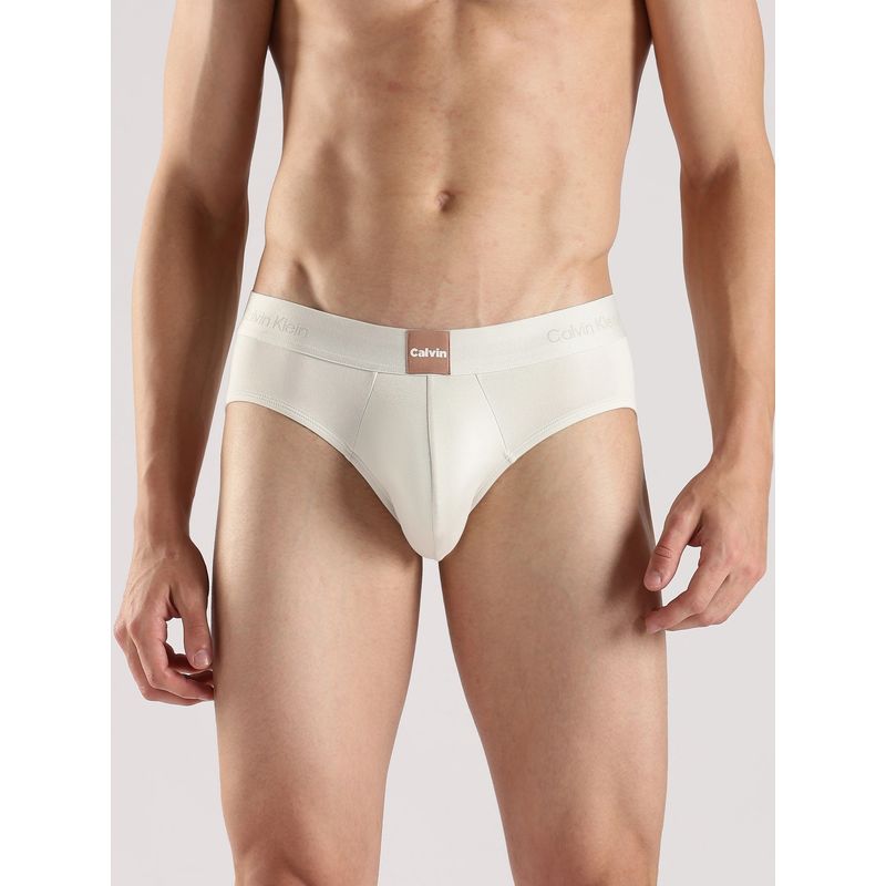 Calvin Klein Solid Low Rise Off White Brief (M)