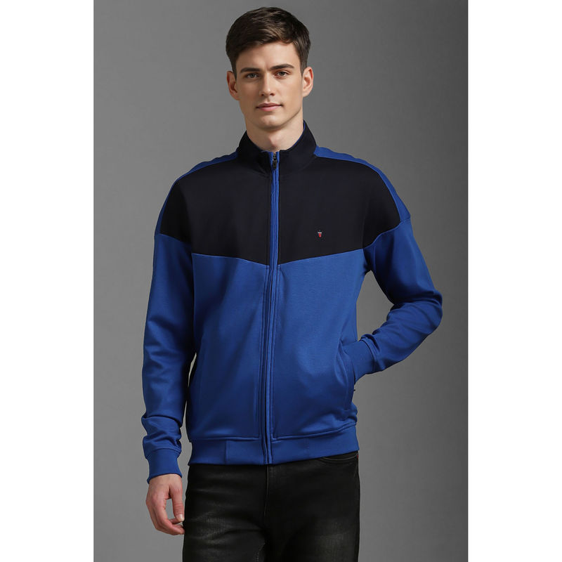 Louis Philippe Men Casual Blue Colorblock Jacket (S)