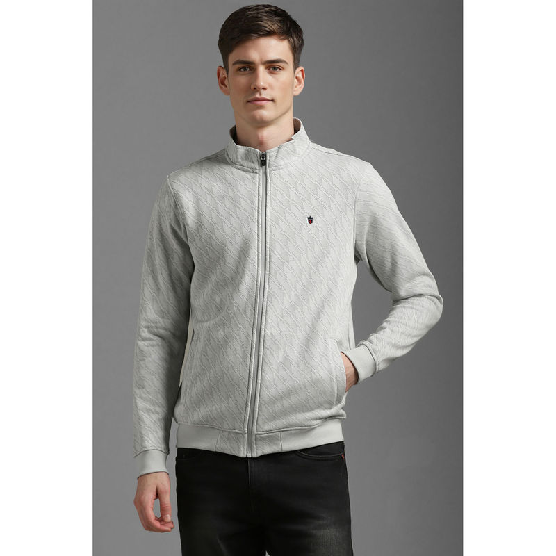 Louis Philippe Men Casual Grey Print Jacket (XL)