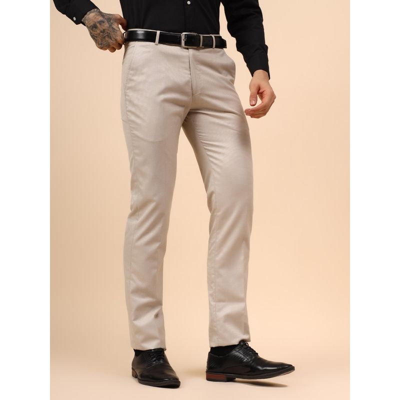Cantabil Mens Fawn Regular Fit Formal Trouser (38)