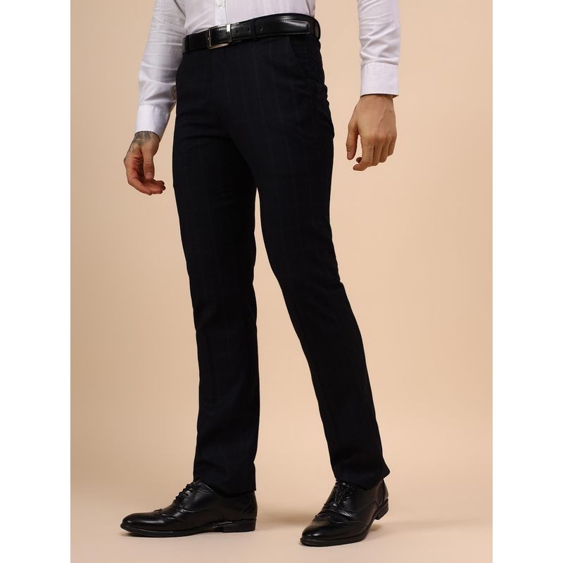 Cantabil Mens Navy Blue Regular Fit Formal Trouser (32)