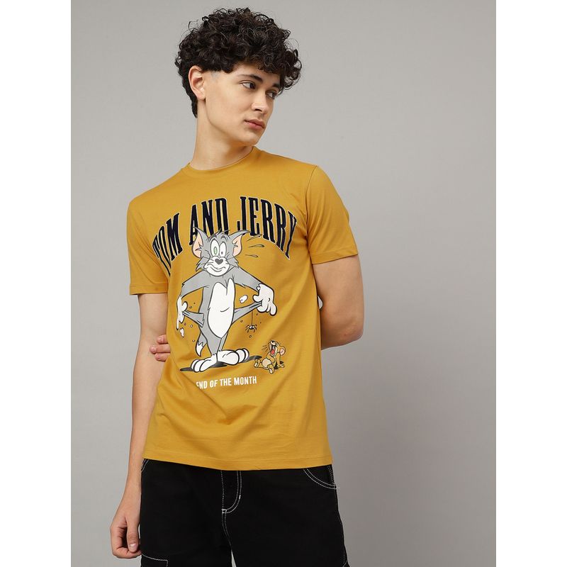 Free Authority Tom & Jerry Printed T-Shirt Mustard (S)