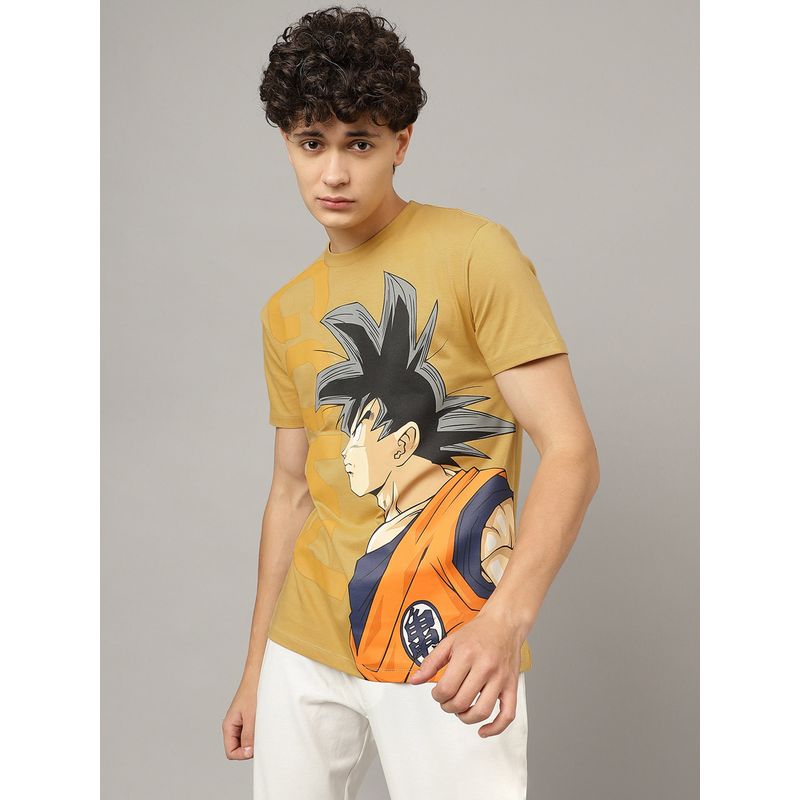 Free Authority Dragon Ball Z Printed Regular Fit T-Shirt Yellow (S)