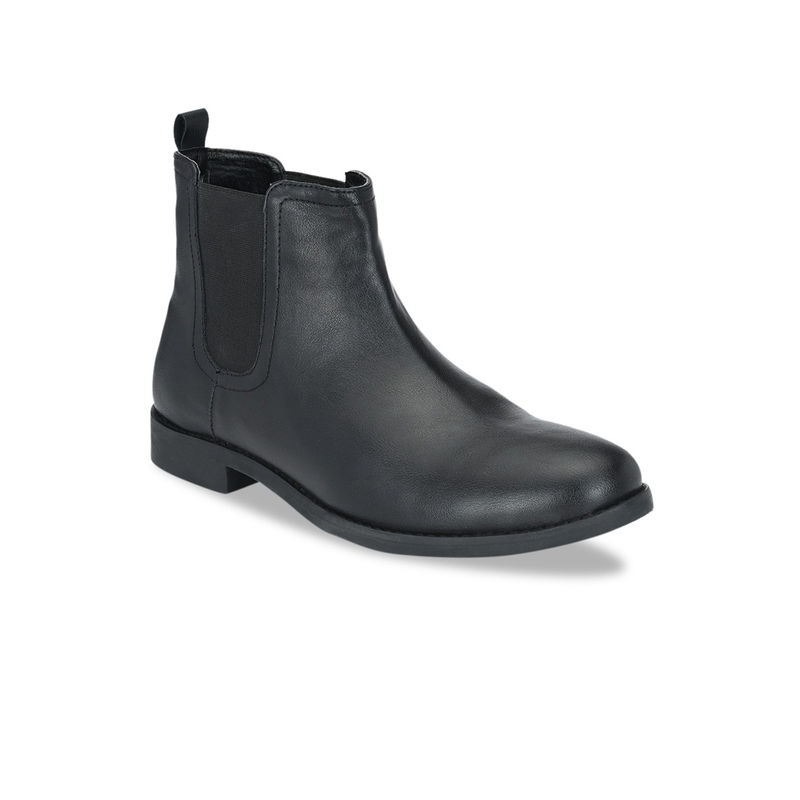 Delize Black Solid Chelsea Boots (UK 8)