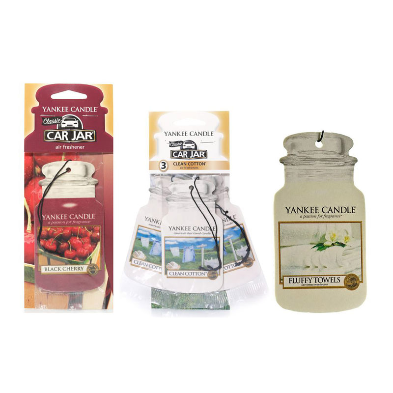 Yankee Candle Car Jar Air Freshener Pk of 3 Black Cherry, Clean