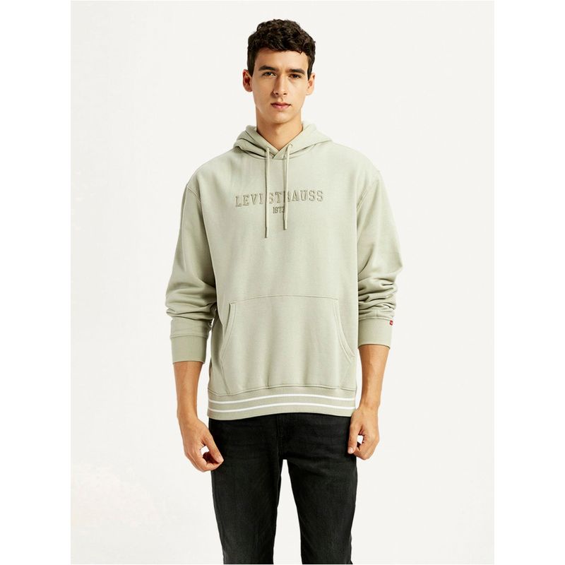 Levi's Men's Typography Beige Hoodie (M)