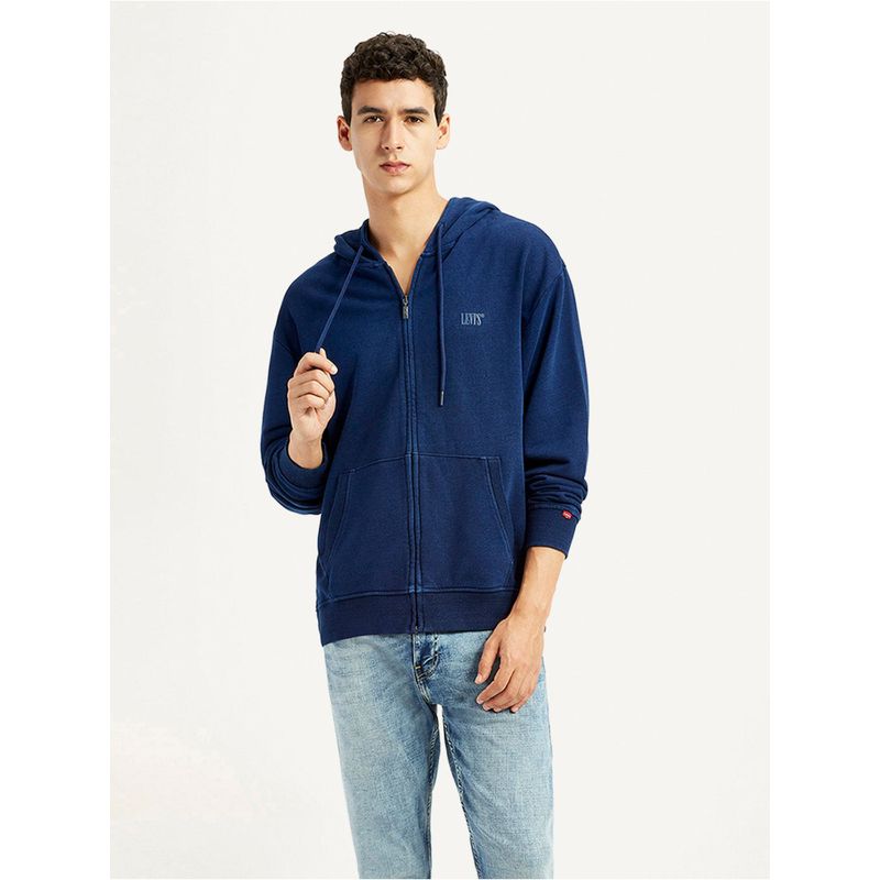 Levi's Men's Brand Logo Navy Hoodie (L)