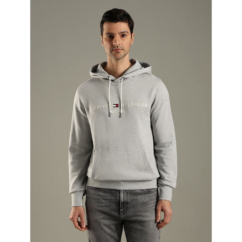 Tommy Hilfiger Embroidered Logo Regular Fit Cotton Hoodie (XS)