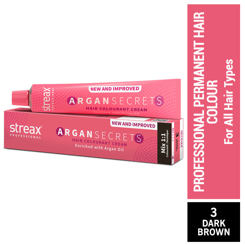 Streax Professional Argan Secrets Hair Colourant Cream - Dark Brown