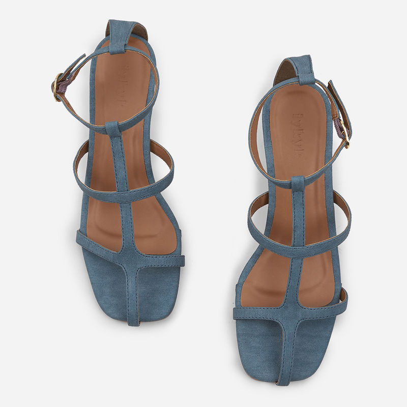 IYKYK by Nykaa Fashion Blue Gladiator Strap Heels (EURO 37)