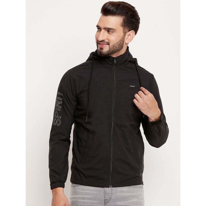 SPIRIT Mens Black Solid Jacket (2XL)