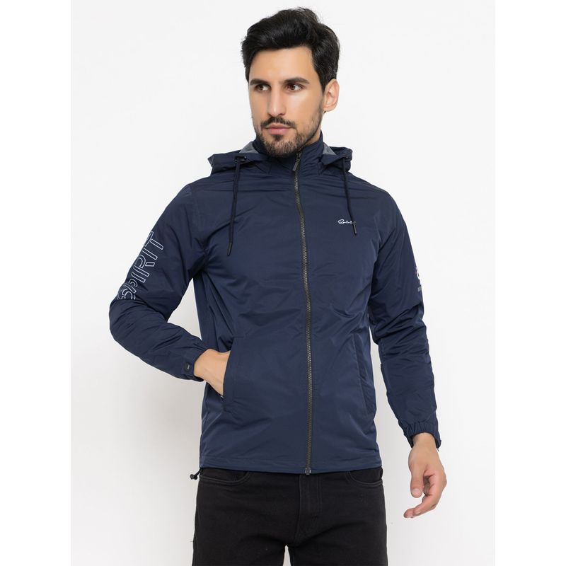 Buy SPIRIT Mens Navy Solid Jacket Online