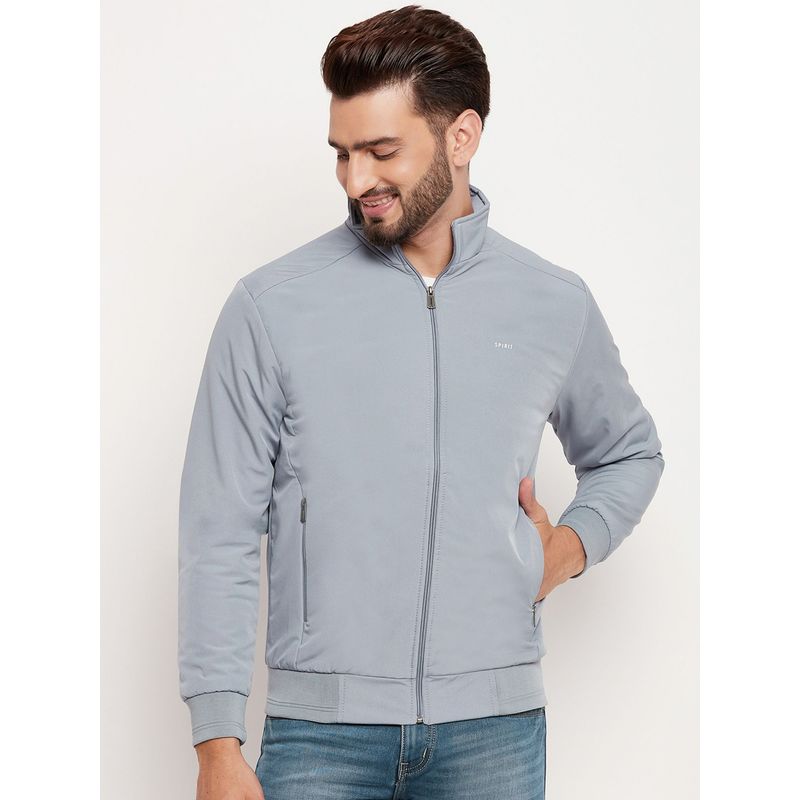 SPIRIT Mens Light Grey Solid Jacket (2XL)