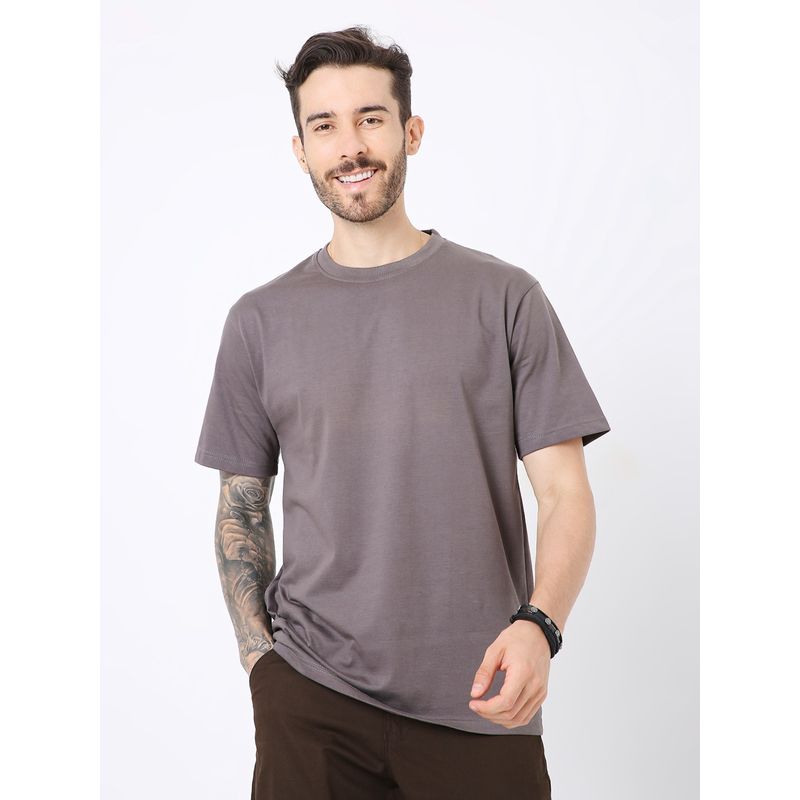 BLNK Relaxed Fit Stell Grey Solid T-Shirt (M)