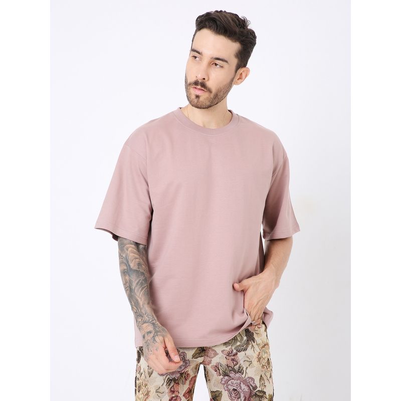 BLNK Oversized Onion Pink Solid T-Shirt (XS)