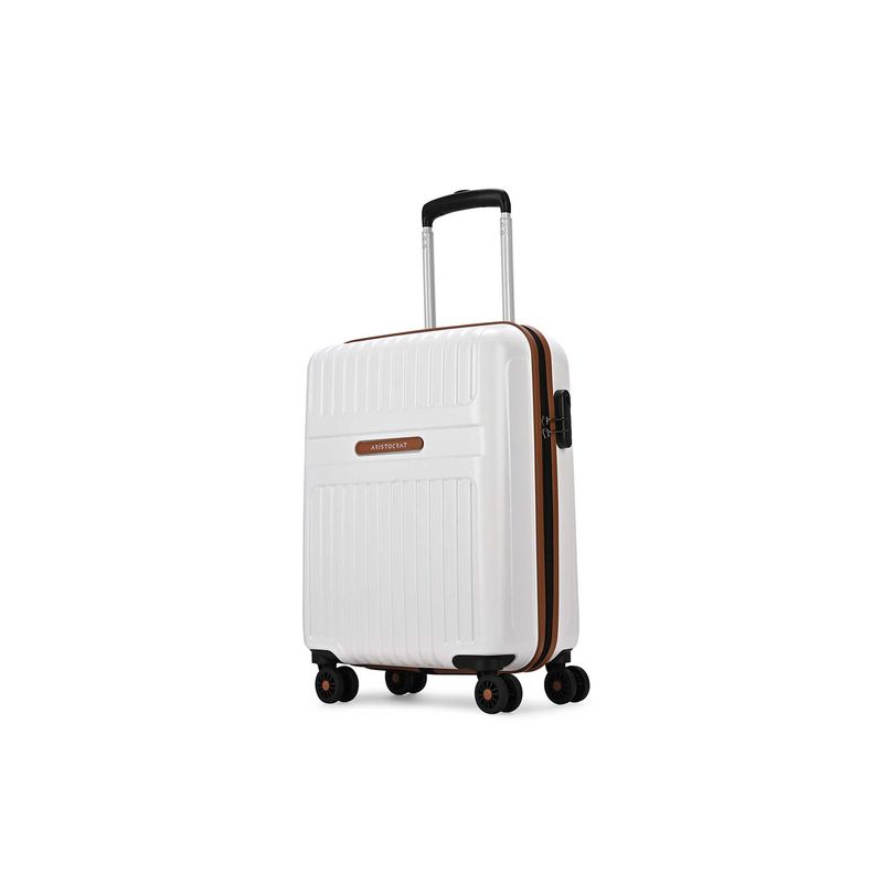 Aristocrat Atlas White Combination Lock Hard Check In Trolley Bag (L)