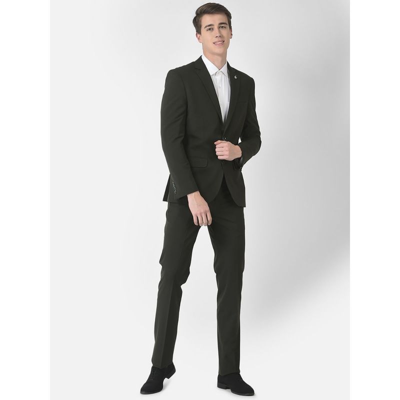 CRIMSOUNE CLUB Men Olive Green Suit (Set of 2) (2XL)
