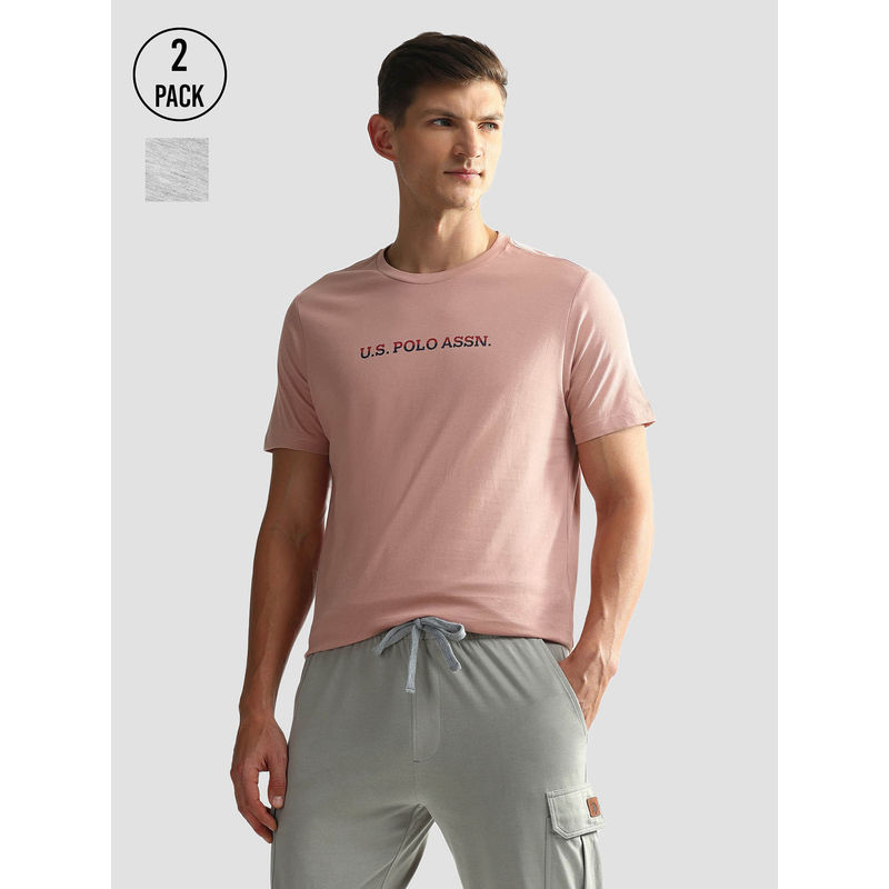U.S. POLO ASSN. Brand Print Cotton Oee02 Lounge T-Shirt (Pack of 2) (2XL)