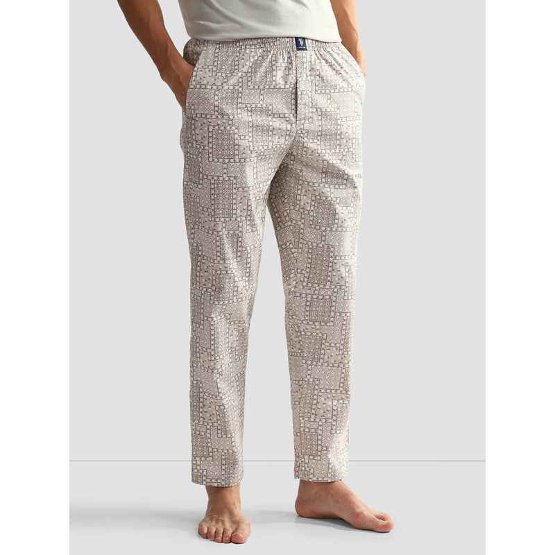 U.S. POLO ASSN. Mid Rise Printed Oelp7 Lounge Track Pants (M)