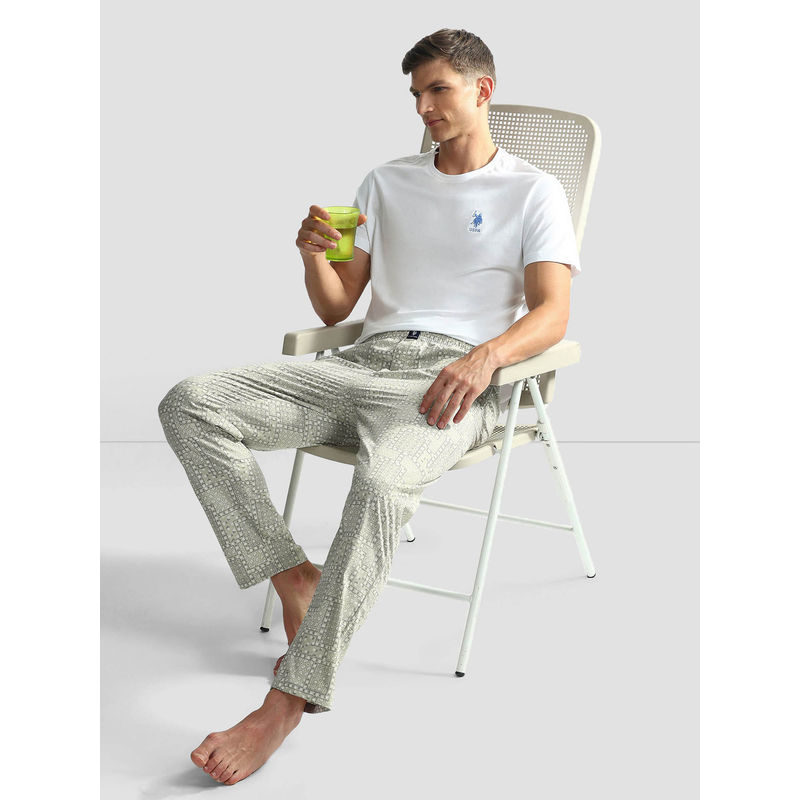 U.S. POLO ASSN. Mid Rise Printed Oelp7 Lounge Track Pants (L)