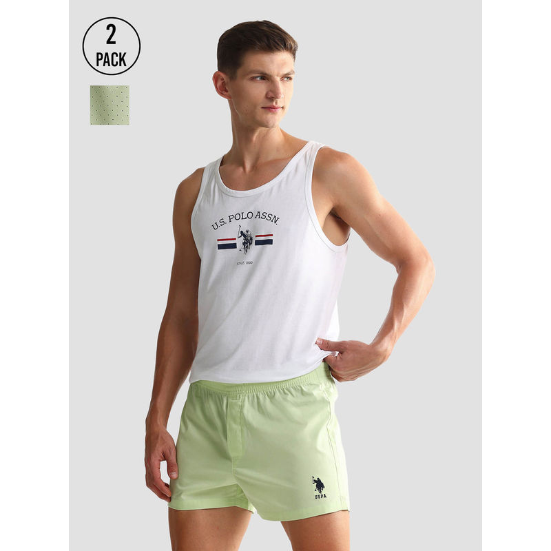 U.S. POLO ASSN. Mid Rise Solid Oex05 Shorts (Pack of 2) (XL)