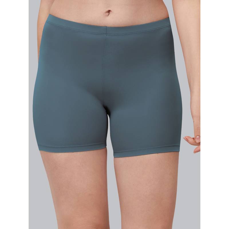 SOIE Grey Women's Soft Polyamide Spandex Mid Thigh Length Cycling Shorts (M)