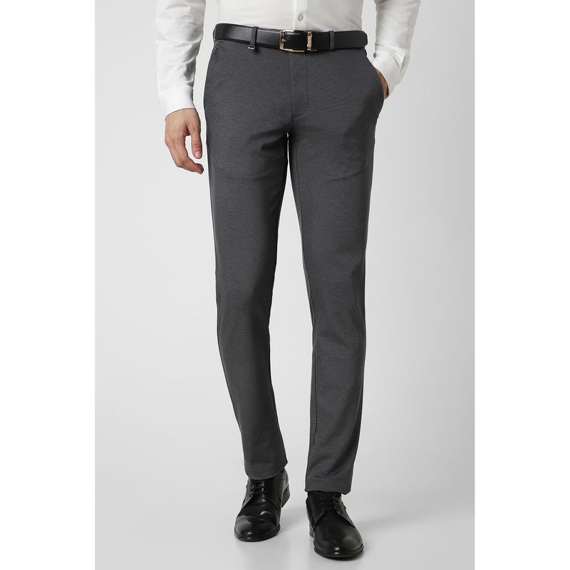 Van Heusen Men Grey Dots Ultra Slim Fit Trouser (30)
