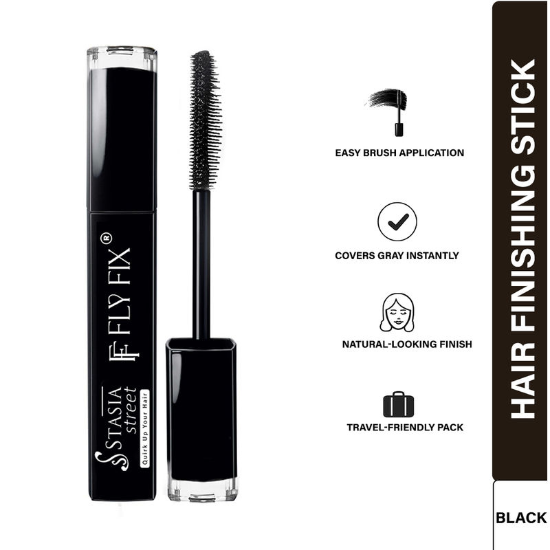 Stasia Street Flyfix Flyaway & Baby Hair Control Frizz Free Non-Greasy Hair Finishing Stick - Black
