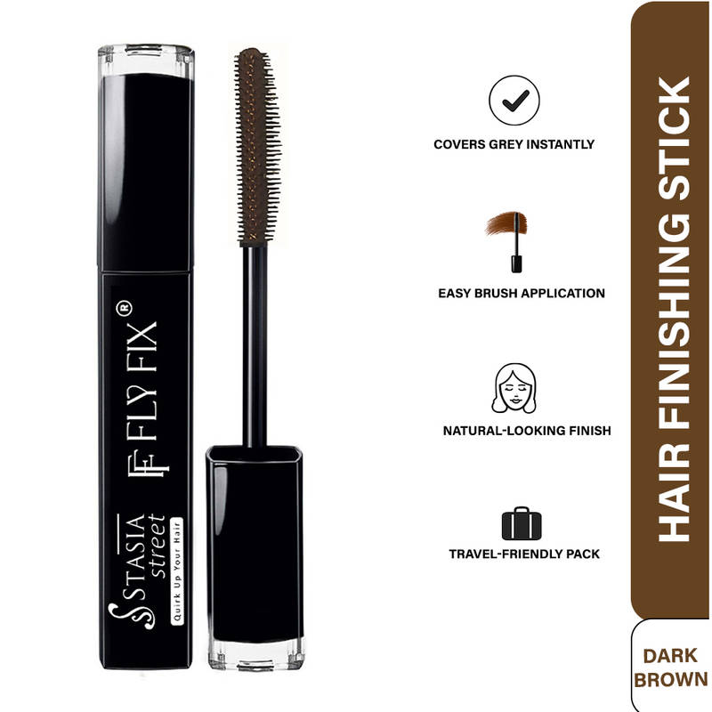 Stasia Street Flyfix Flyaway&Baby Hair Control Frizz Free Non-Greasy Hair Finishing Stick-Darkbrown
