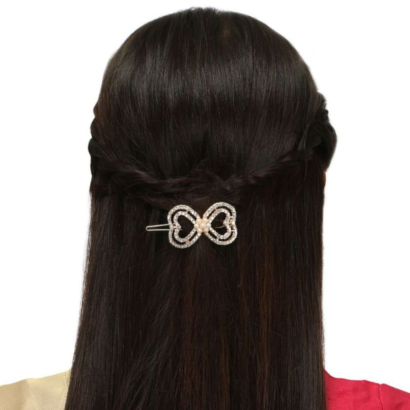 STUDDED HAIR PIN GOLDEN BOW main image 1