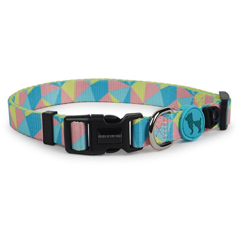 Heads Up For Tails Patchwork Slumber Coral Dog Collar (Large)