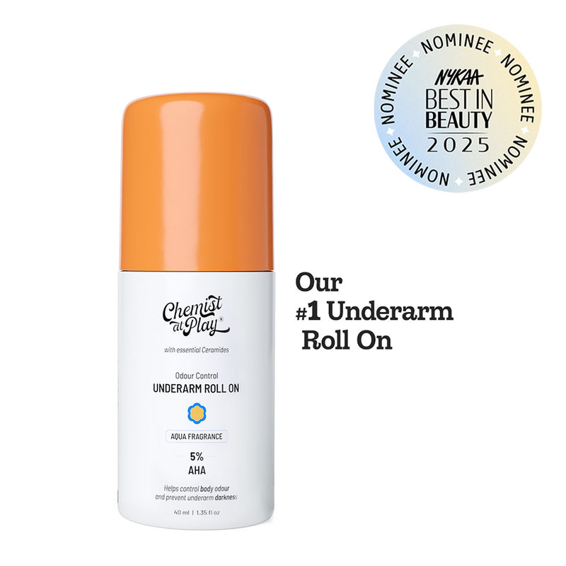 Chemist at Play 5% AHA Underarm Roll On, Lactic Acid Deodrants for Men & Women - Aqua Fragrance