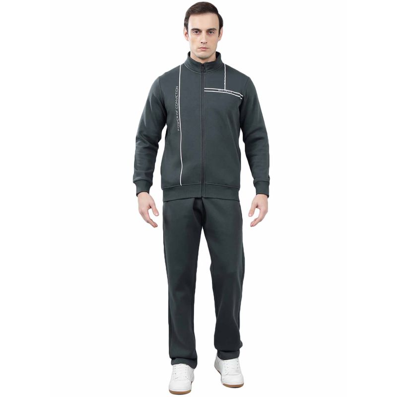 Cantabil Men Grey Printed Track Suit (Set of 2) (XL)