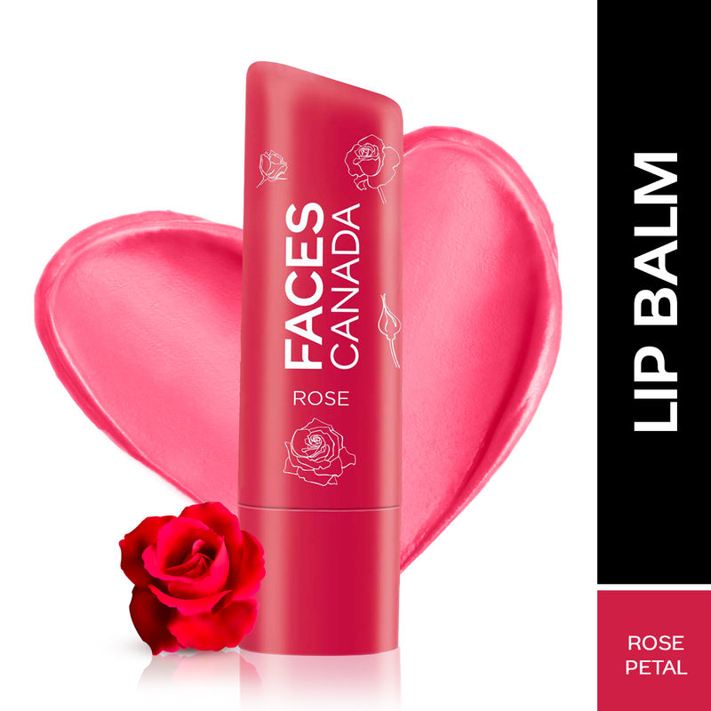 Faces Canada Color Balm | 12hr Moisture For Dry- Chapped Lips | Vitamin E | Spf 15| Rose Petal