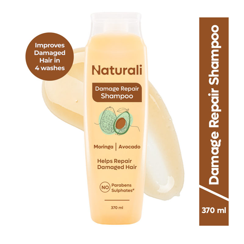 Naturali Damage Repair Shampoo With Avocado & Moringa Oil Shampoo for Frizzy and Dry Hair
