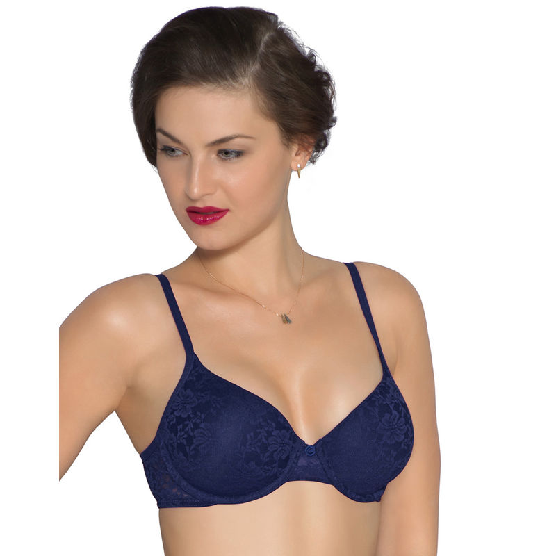 Amante Floral Romance Padded Wired T-Shirt Bra - Blue (38C)