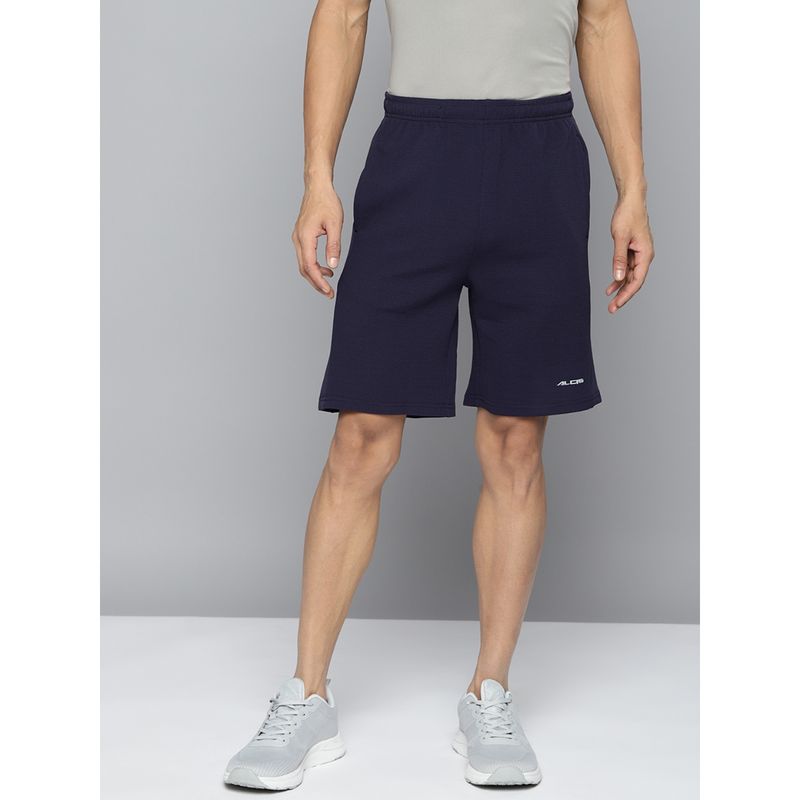 Alcis Men Navy Blue Solid Slim Fit Running Shorts (XL)