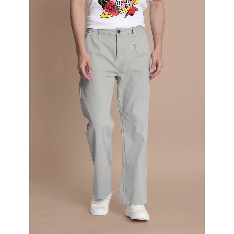 Bene Kleed Men Grey Wide Leg Chinos (34)