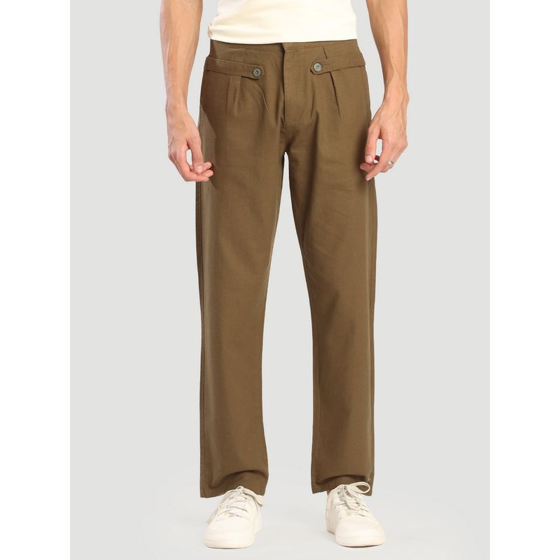 Bene Kleed Men Regular Fit Cotton Slub Khaki Chinos (32)