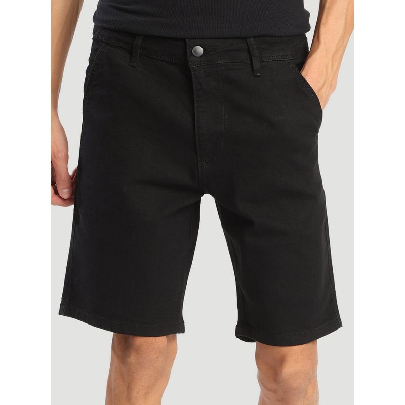Bene Kleed Men Black Cotton/Lycra Solid Shorts (28)